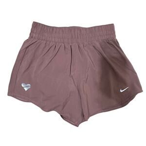 Nike Women's One Dri-FIT Mid-Rise Shorts 3 Smokey Mauve / Reflective Silv S‎ NEW